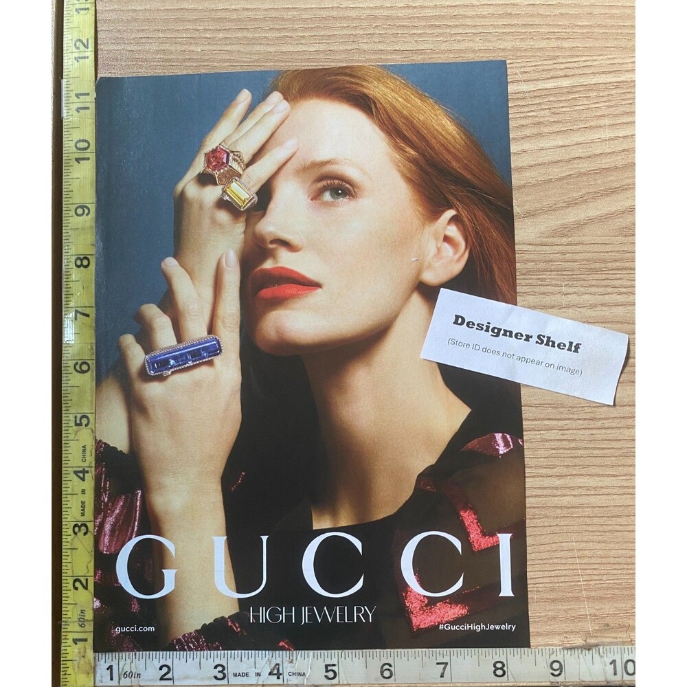 Jessica Chastain Gucci Hortus Deliciarum High Jewelry 2023 Print Advertisement